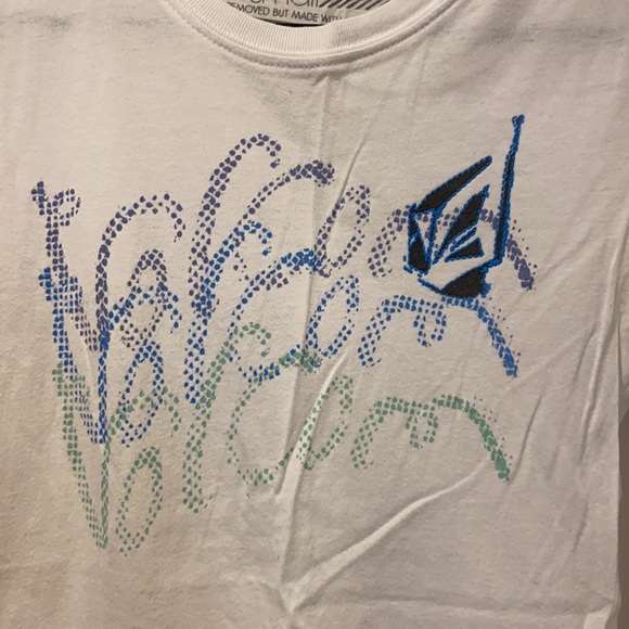 White/Blue Volcom Tee - Picture 2 of 5